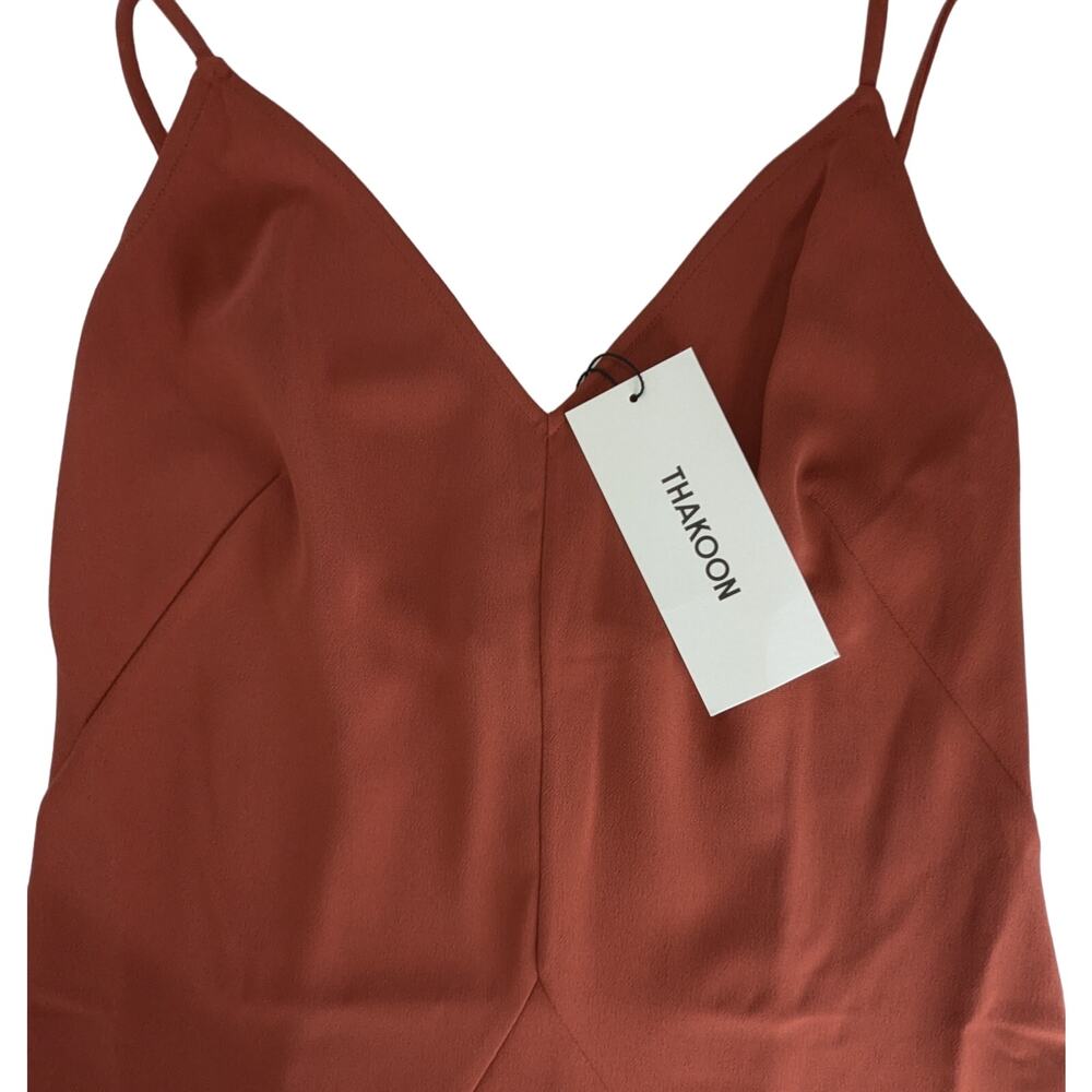Thakoon Rust Sleeveless Midi Slip Dress Size 2 - Picture 5 of 16